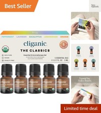 Organic Essential Oils Set Top 5 - The Classics - 100 Pure Natural - Aromath...
