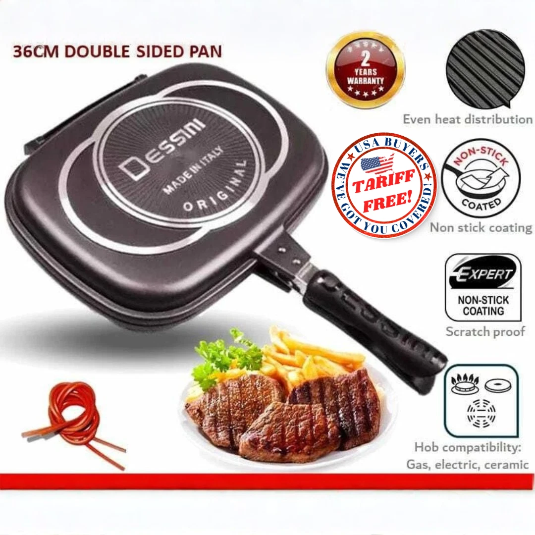 DESSINI Double Side Pressure Grill Frying Pan Scratch-Proof Die Casting 36cm
Opens in a new window o