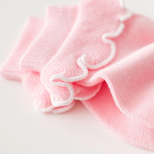 0-5T 3 Pairs Cute Baby Girls Toddlers Ruffle Socks Lot Kids Short Cotton Socks - Bild 7 von 15