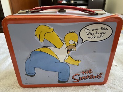VINTAGE THE SIMPSONS HOMER SIMPSON METAL LUNCHBOX HIGH GRADE ORIG