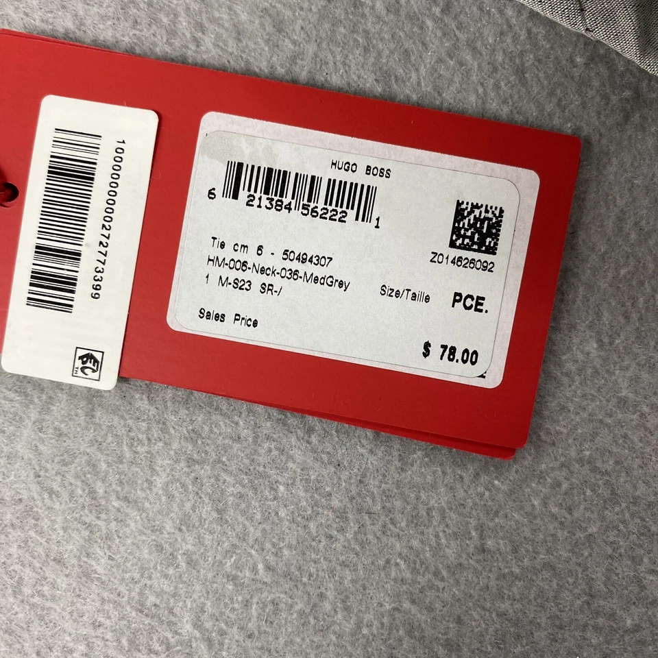 Hugo Boss Tie Mens Gray Necktie Linen Blend Italy - Image 3 of 4