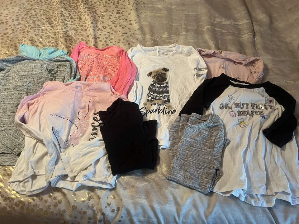 Girls Youth Justice Lot Size 6 Short & Long Sleeve T-Shirts  - Image 2 of 4