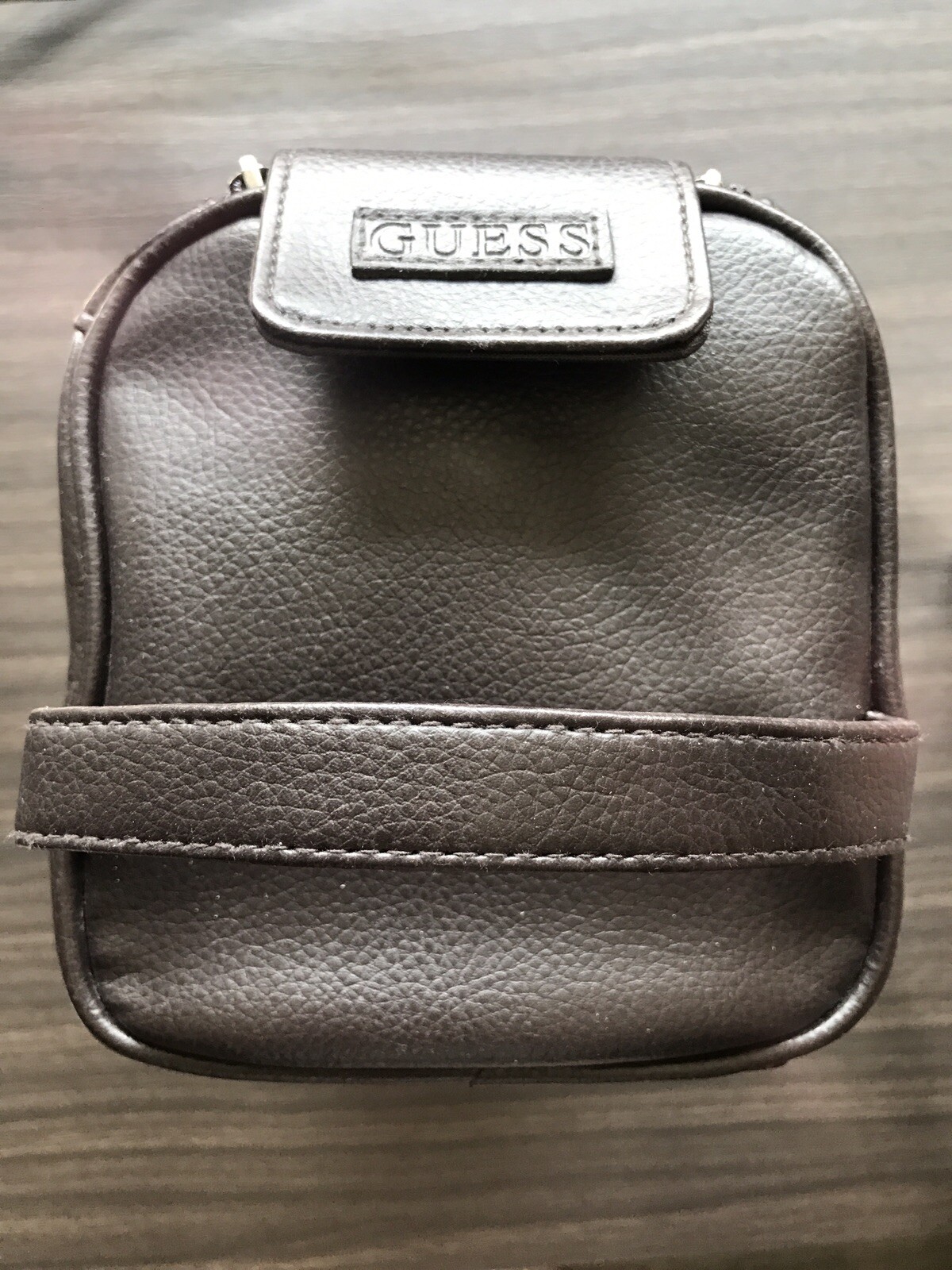 GUESS Toiletry Travel Bag Leather Brown eBay