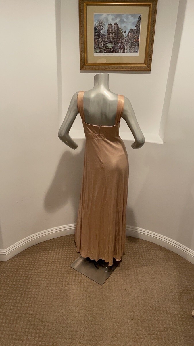 BCBGMAXAZRIA Halter Gold Maxi Dress Size S | eBay