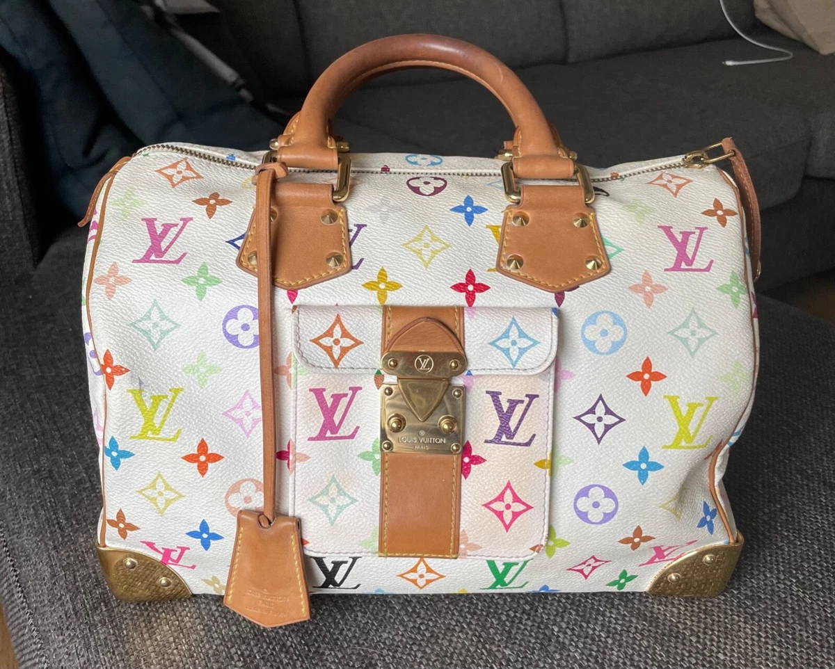 Louis Vuitton Paris x Murakami multicolor monogram bag on brown