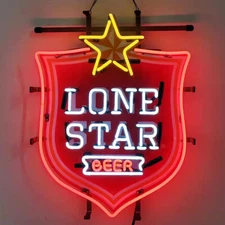 Lone Star Beer Neon Sign Real Glass Beer Bar Pub Wall Decor Artwork Gift 19x15