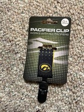 NCAA Iowa Hawkeyes Black and Yellow Pacifier Clip New