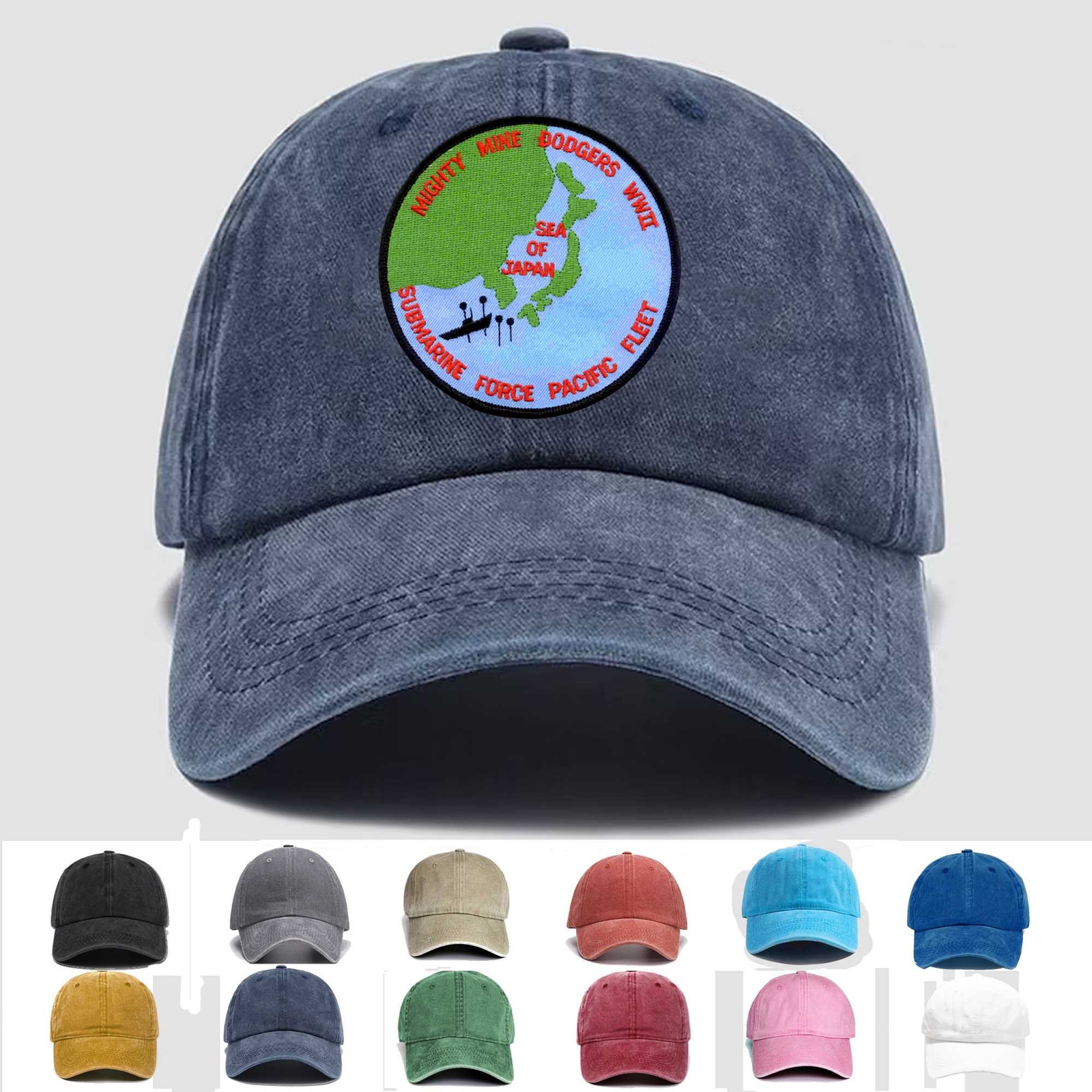 Custom Embroidered Hat Pacific Fleet Mine Dodgers WWII, Veteran Cap, Gift Idea