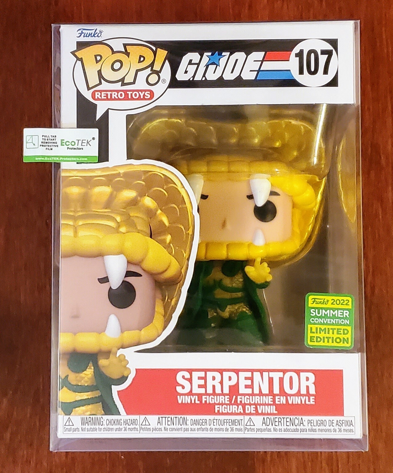 En Oferta New Funko Pop! Retro G.i. Joe Serpentor #107 Sdcc 2022 New Ecotek Pop Protector