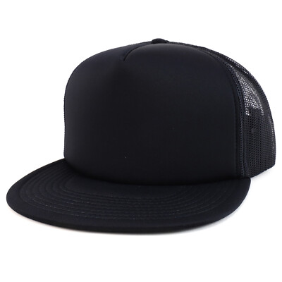 Oversized XXL 5 Panel Flat Bill Foam Trucker Mesh Back Baseball Cap - FREE SHIP