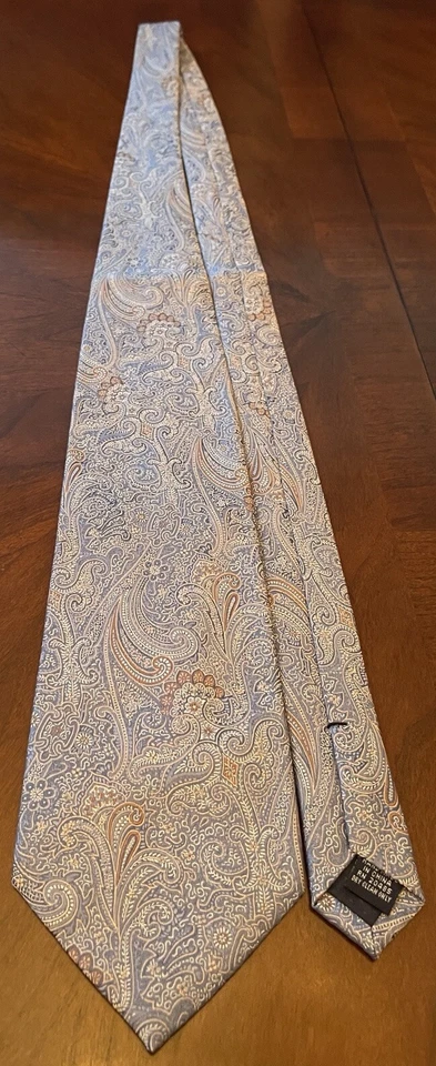 Corbata de cuello Stafford azul hecha a mano 100 % seda para hombre hecha en China Foto 3 de 4