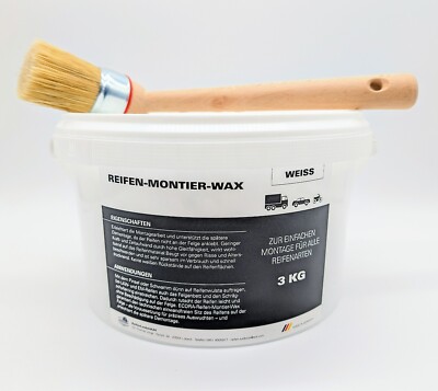 Reifen Montage Paste 3 kg weiß + Pinsel | Reifenmontagepaste Montagewax