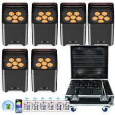 6x18W RGBWA UV LED PAR Stage Light Rechargeable Battery DJ Light Wireless APP