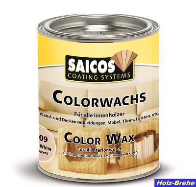 Saicos Colorwachs 4009 Weiß 0,75 L deckend Holz Öl Dekorwachs Innen