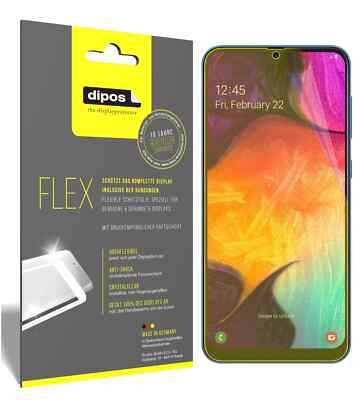 3x Samsung Galaxy A50 Schutzfolie Folie, 100% Displayabdeckung, dipos Flex