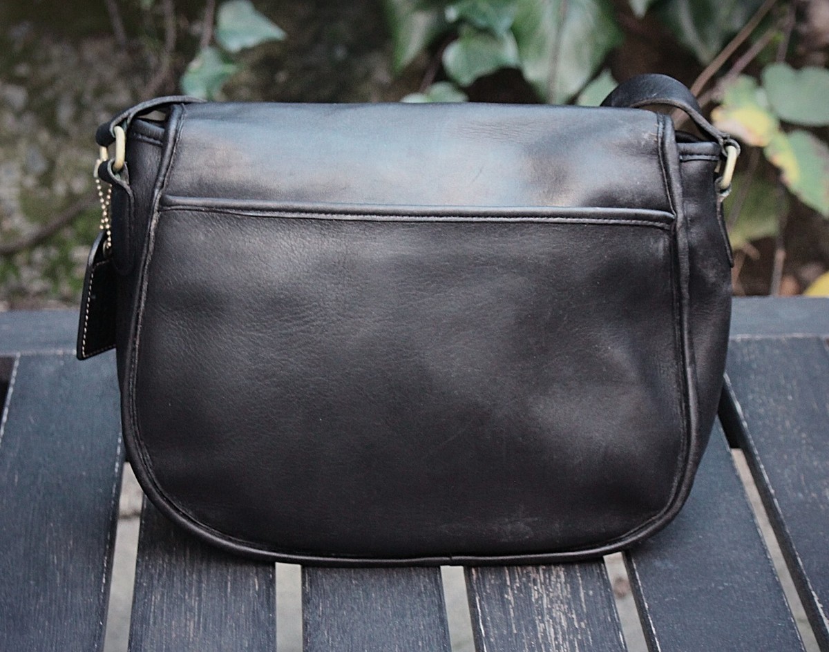 Coach Vintage - Lenox Crossbody Bag 9918, Black + Brass
