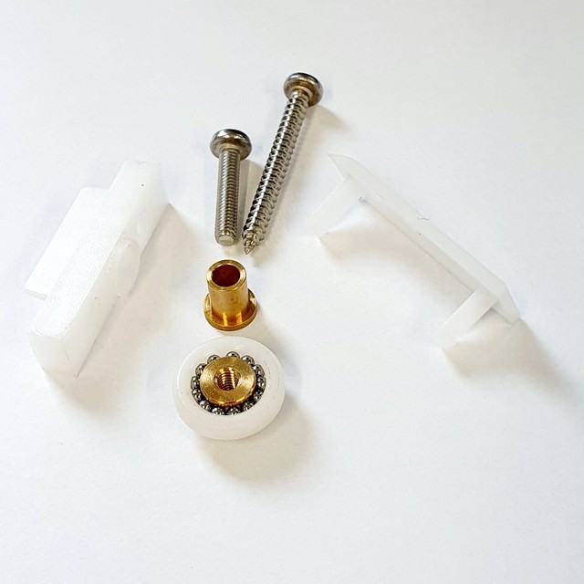 1 x Manhattan Shower Door Roller/Wheels Diameter 17.6mm Fixing Kit MS4