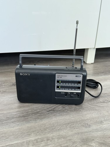 Sony ICF-38 Portable AM/FM Radio Black Dual Band AC/DC Powered -Tested ...