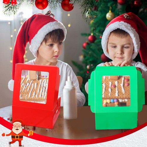 50 Pcs Christmas Cookie Boxes with Window 6x6x3 Inch Christmas Cookie Tins Ba... - Picture 7 of 7