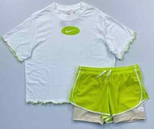 Girl's Nike Youth Standard Fit Dri-Fit Tempo 2-in-2 Run Shorts Loose Fit Shirt M