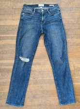 FRAME Gray Le High Straight Foil Tuxedo 