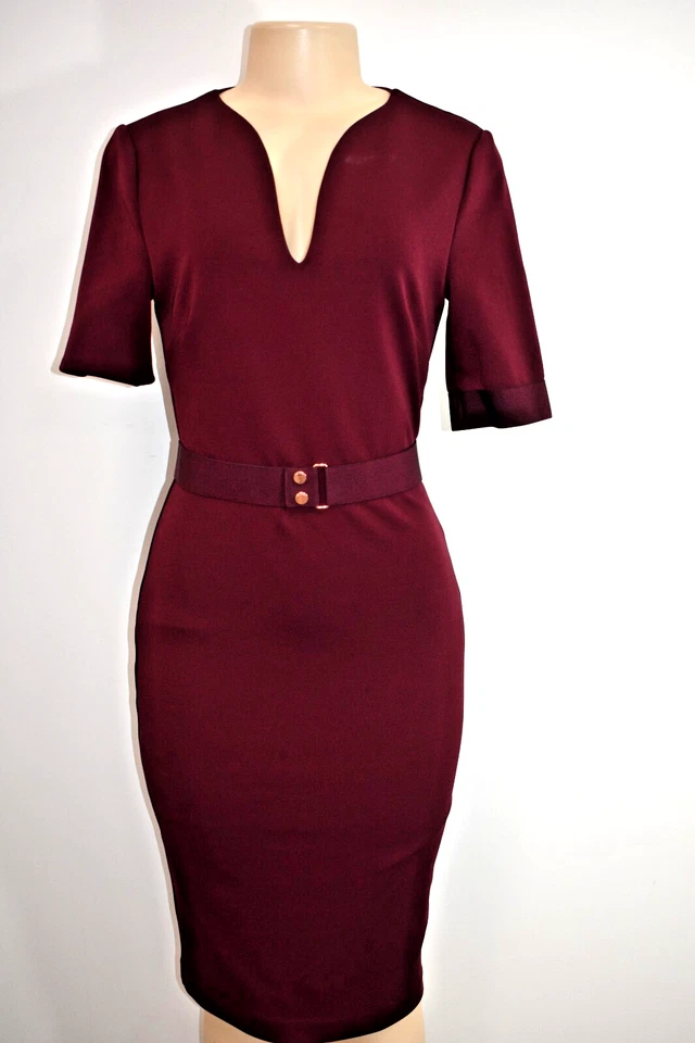 Ted Baker темно-красный коктейльное платье размер 1 / маленький на продажу nt - Изображение 3 из 4