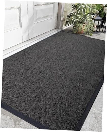 Front Door Mat Outside Entrance, Heavy Duty Rubber Doormat, Stain and Fade