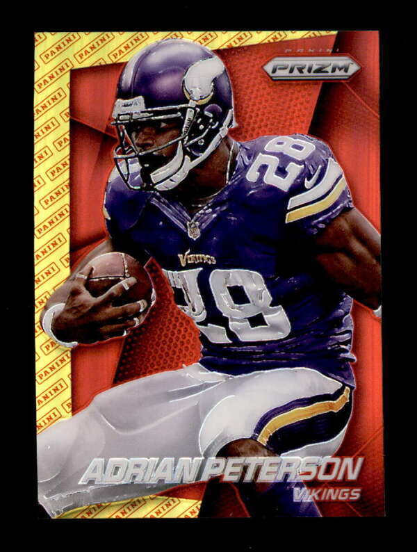 ADRIAN PETERSON 2014 PANINI PRIZM #115 PANINI LOGO RED PRIZM PARALLEL BF2970