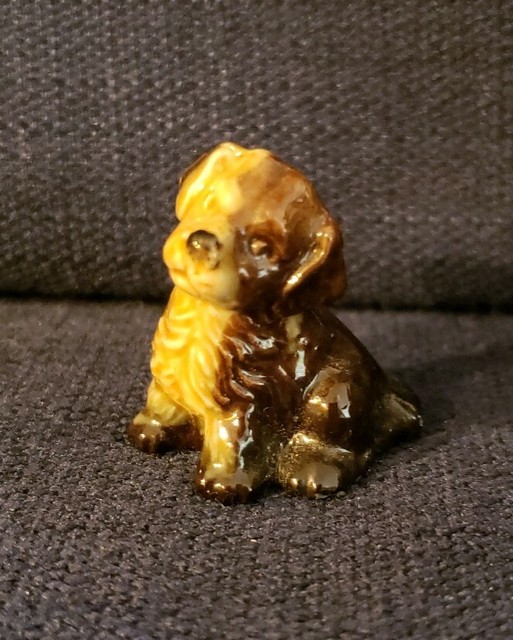 Vintage Wade TwoColor Puppy Dog Figurine Figure Ceramic England