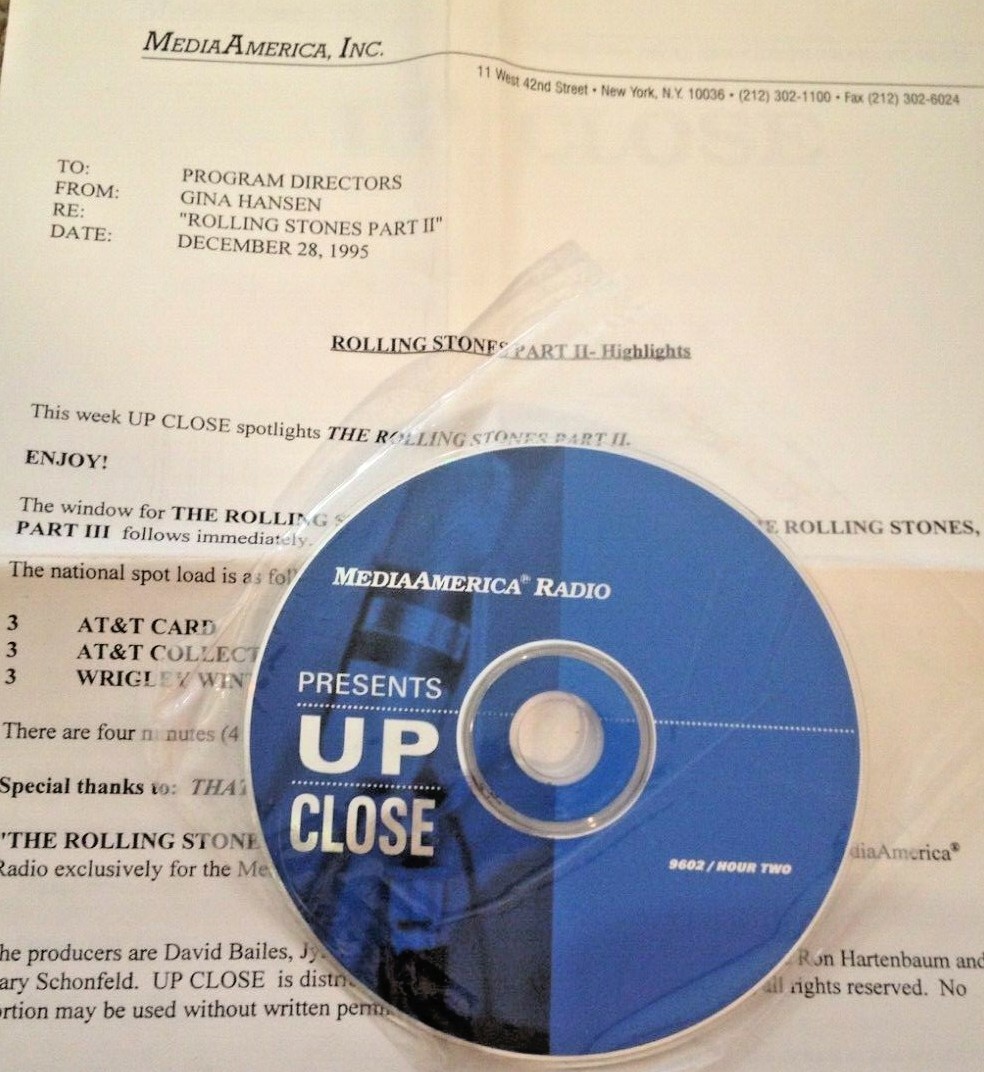 RADIO SHOW: UP CLOSE 96-02 ROLLING STONES PT 2 w/10 TUNES & STONES