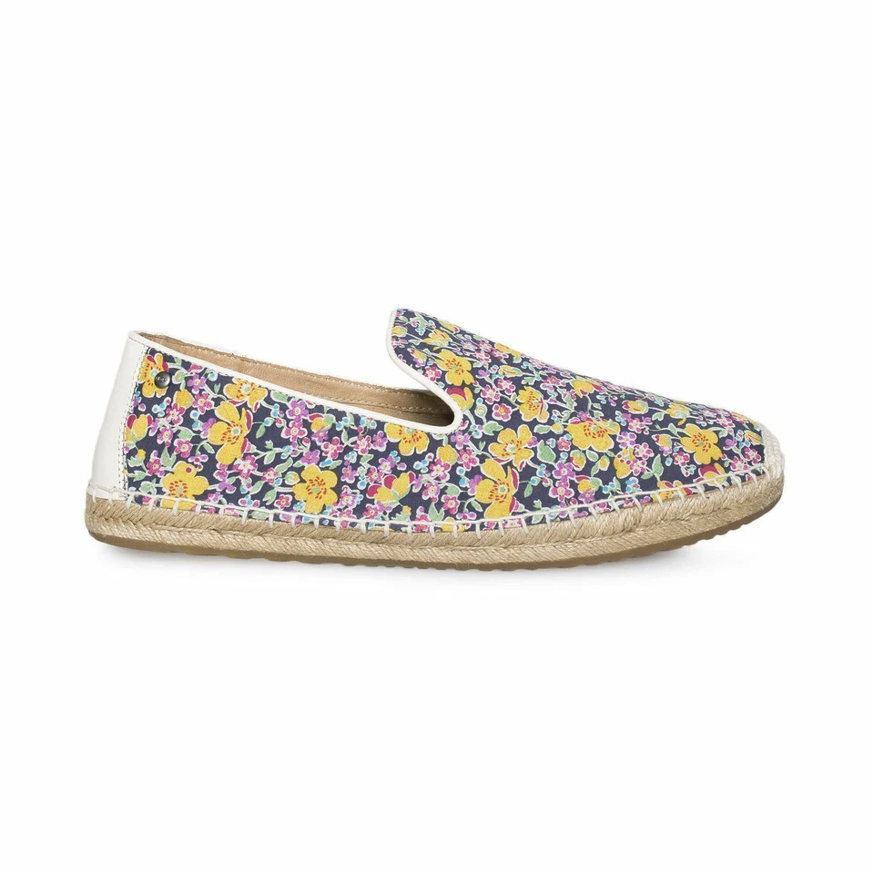 UGG SANDRINNE ANTIGO MOCASSINS DE LONA ESPADRILLE BRANCO SAPATOS FEMININOS NOVOS 11