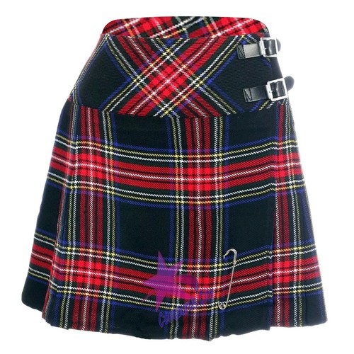 Cc Nuovo da Donna Nero Scozzese Scozzese Mini Billie Kilt Mod Gonna 40.6cm  | eBay