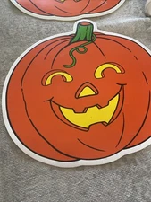 2 Better Home Plastics Corp PVC orange yellow pumpkin jack o lantern placemat