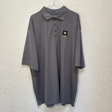 U.S. Army Polo Men’s XXL Gray Short Sleeve Dry Wicking Dri-Duke Military Shirt