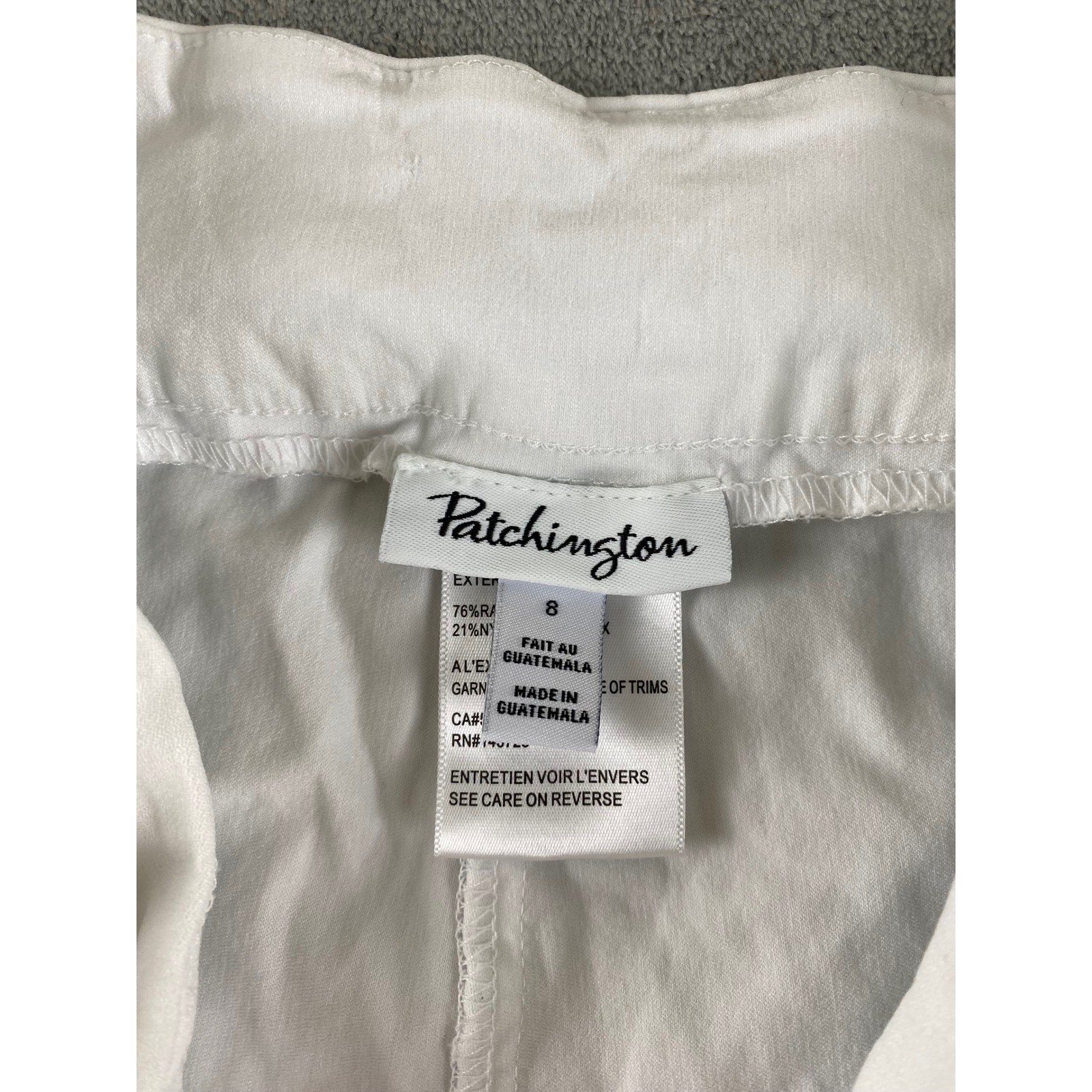 Patchington White Capri Pants Cropped Drawstring … - image 4