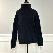 Athleta Altitude Polartec Black Pullover Sweatshirt Funnel Neck Athleisure Sz S