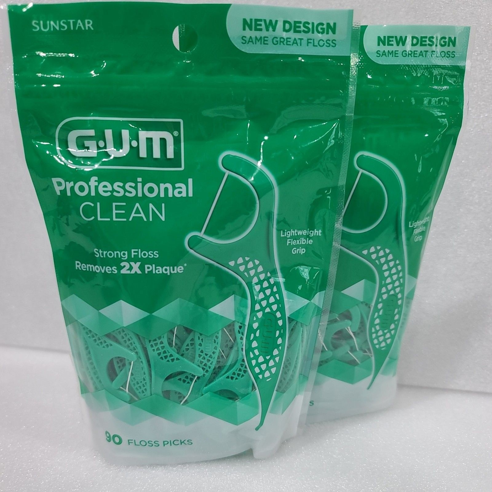 Sunstar GUM Professional Clean Flosser Picks - Fresh Mint, Pack of 90 ...
