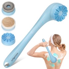 Electric Body Brush, Waterproof Back Scrubber for Shower with Long Handle and...