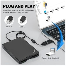 3.5" USB Floppy Disk Drive for Windows PC, Plug and Play