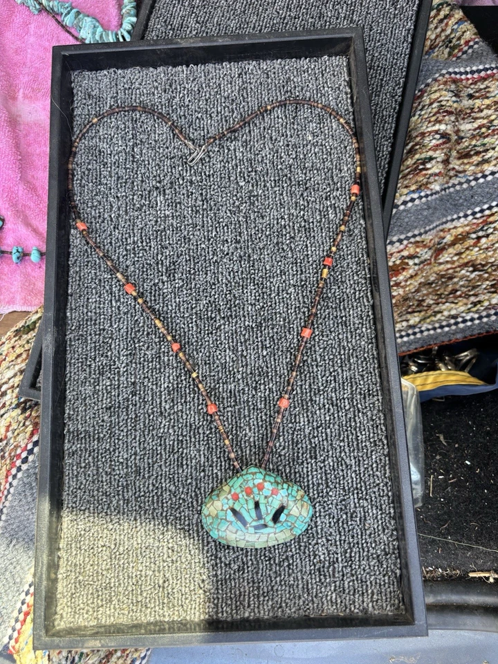 Juego de joyas collar y pulsera turquesa - 98 gramos en total - 16" y 7" Foto 3 de 4