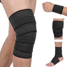 2 PCS Extra Long Elastic Knee Wrap Compression Bandage B2 Prace , Adjustable Com