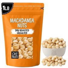 Macadamia Nuts - 1 lb - Dry Roasted Unsalted Macadamia Nuts - Oven Roasted - ...