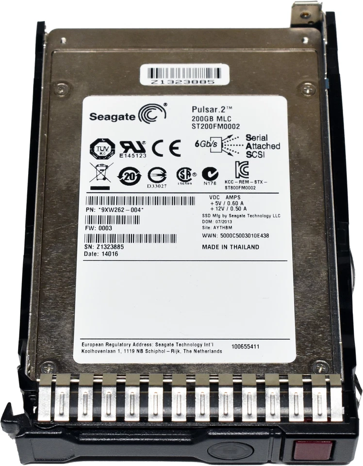 Seagate Pulsar.2 200 GB 2.5" 6G SAS-2 SSD ST200FM0002  9XW262-004 +Caddy - Bild 3 von 4