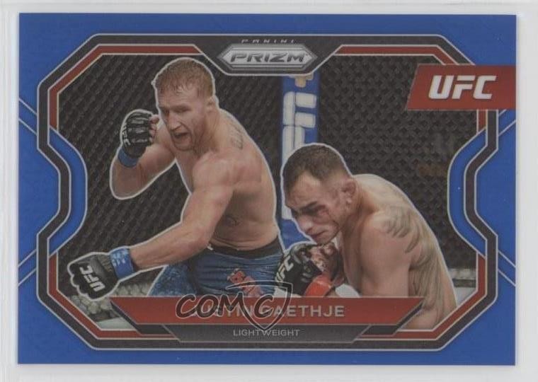 2021 Panini Prizm UFC Blue Prizm 80/199 Justin Gaethje #141 nd3