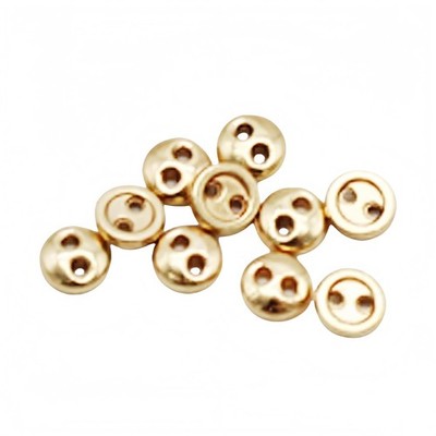 20 PCS 2 Hole Mini Metal Round Small Bread Sewing Buttons Doll Clothes Decor