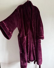 LOUNGE SLEEP DEBENHAMS RED BURGUNDY SOFT FAUX FUR NIGHTGOWN BATHROBE SIZE: 20-22