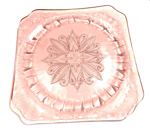 Jeanette Glass Adam Pattern 1934 Pink Depression Dinner Plate 9"