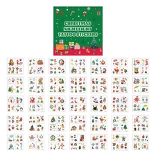 Christmas Luminous Tattoo Fake Tattoos Glowing In Dark Waterproof Santa Stickers