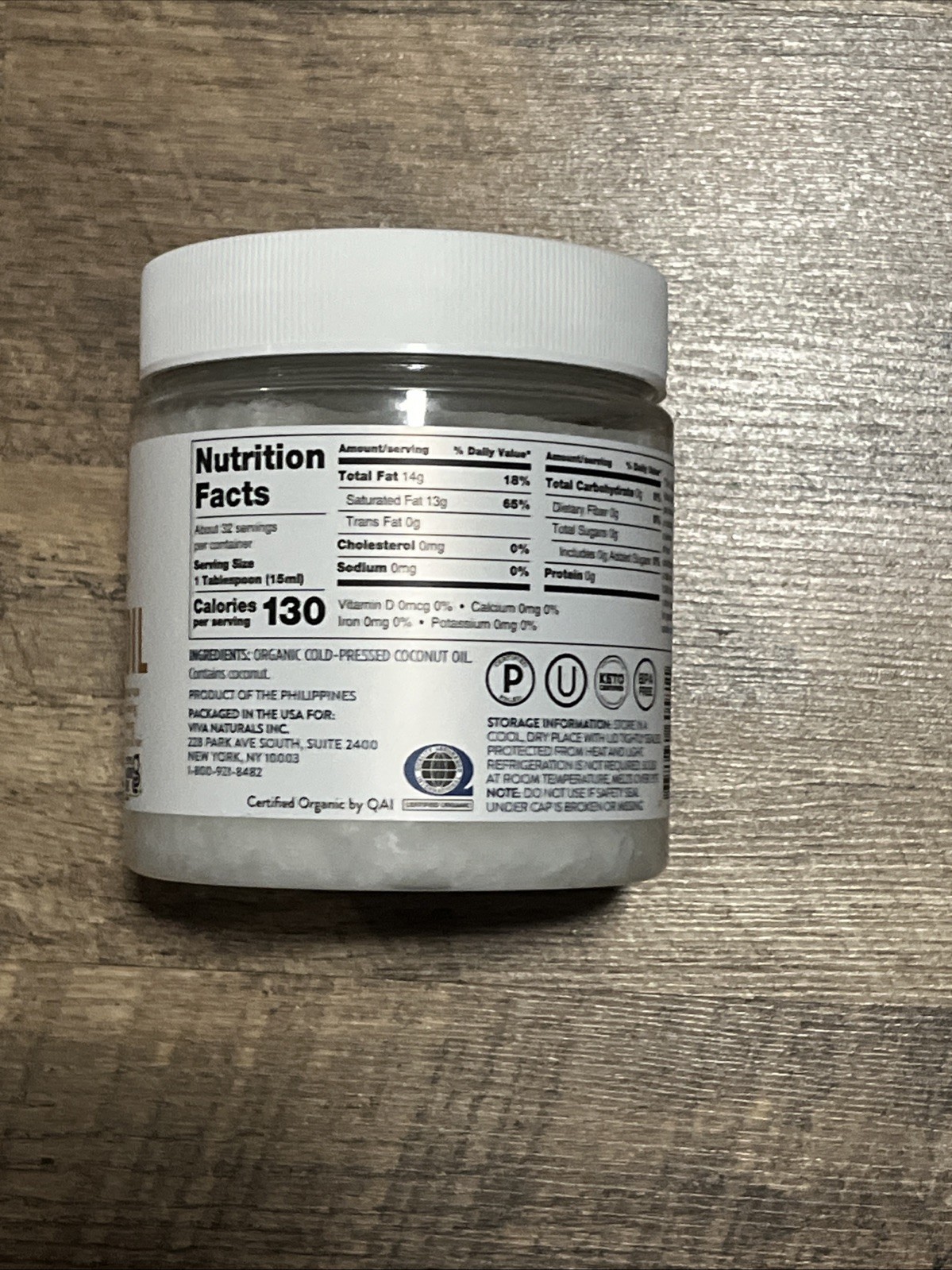 Viva Naturals Organic Extra Virgin Coconut Oil, 32 fl oz (946 ml)