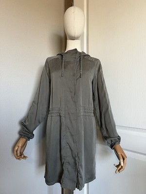 Lululemon City Stroll Jacket Hooded Cinched Grey Sage Green Women s Sz 4 Snap